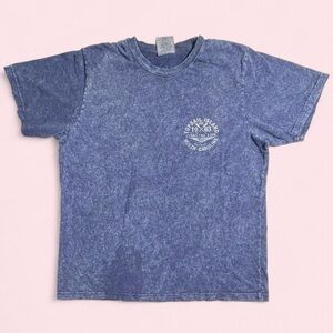 Topsail Island NC Blue Graphic Tee Coastal Fishing Beach US Vintage Cotton L